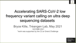 Accelerating SARS-CoV-2 Low Frequent Variant Calling on Ultra Deep Sequencing Datasets